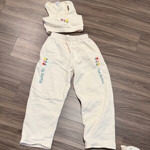 Yellow the Label matching set- joggers, crewneck and tank top